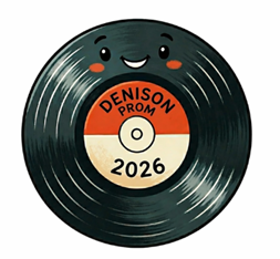 Vinyl Record with Denison Prom 2026 written on cover