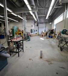 Classroom filled with woodworking tools